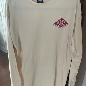Men’s Obey long sleeve t-shirt sz L off white